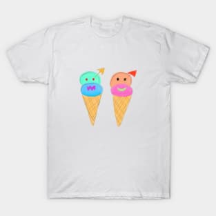 Pink blue ice cream cones art T-Shirt